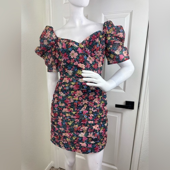 C/MEO Collective Red and Pink Long Sleeve Dress #332 - Picture 3 of 17